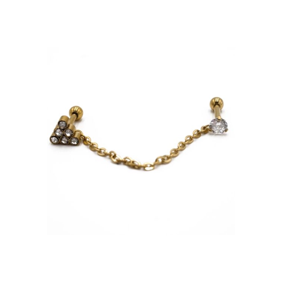 Piercing Barbell - Acier Pvd Doré - Barbell spécial tragus 174 - 2 modèles