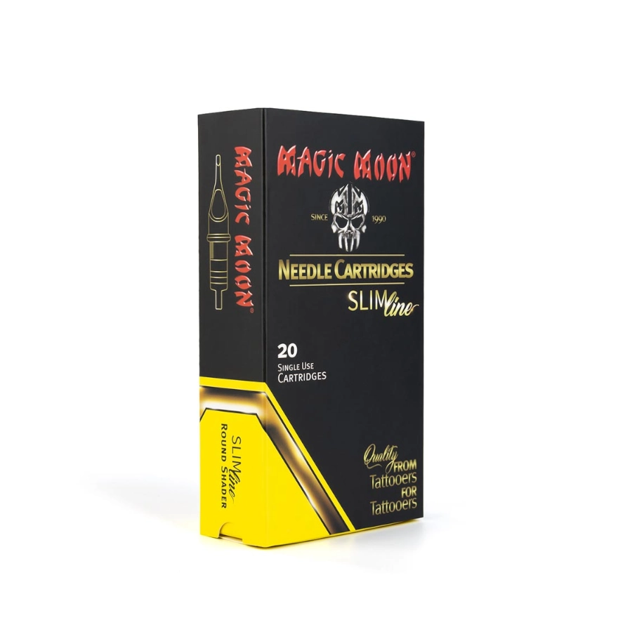 Cartouche Magic Moon Slim Line - Round Shader Long Taper - Boîte de 20 cartouches pour le tatouage