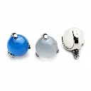 Piercing Embout - Titane F136 Gamme Hand Ink - Embout 93 avec pas de vis interne 0,9 mm pour piercing 1,2 mm pierre agate*