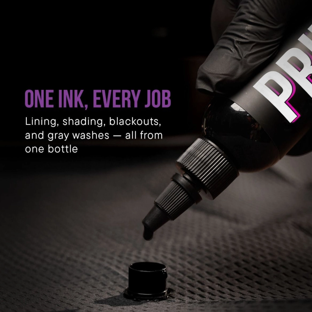 Encre Entrainement Tattoo Noire - Prime Black - Encre artistique pour l'entrainement au tatouage NON REACH 230 ml*