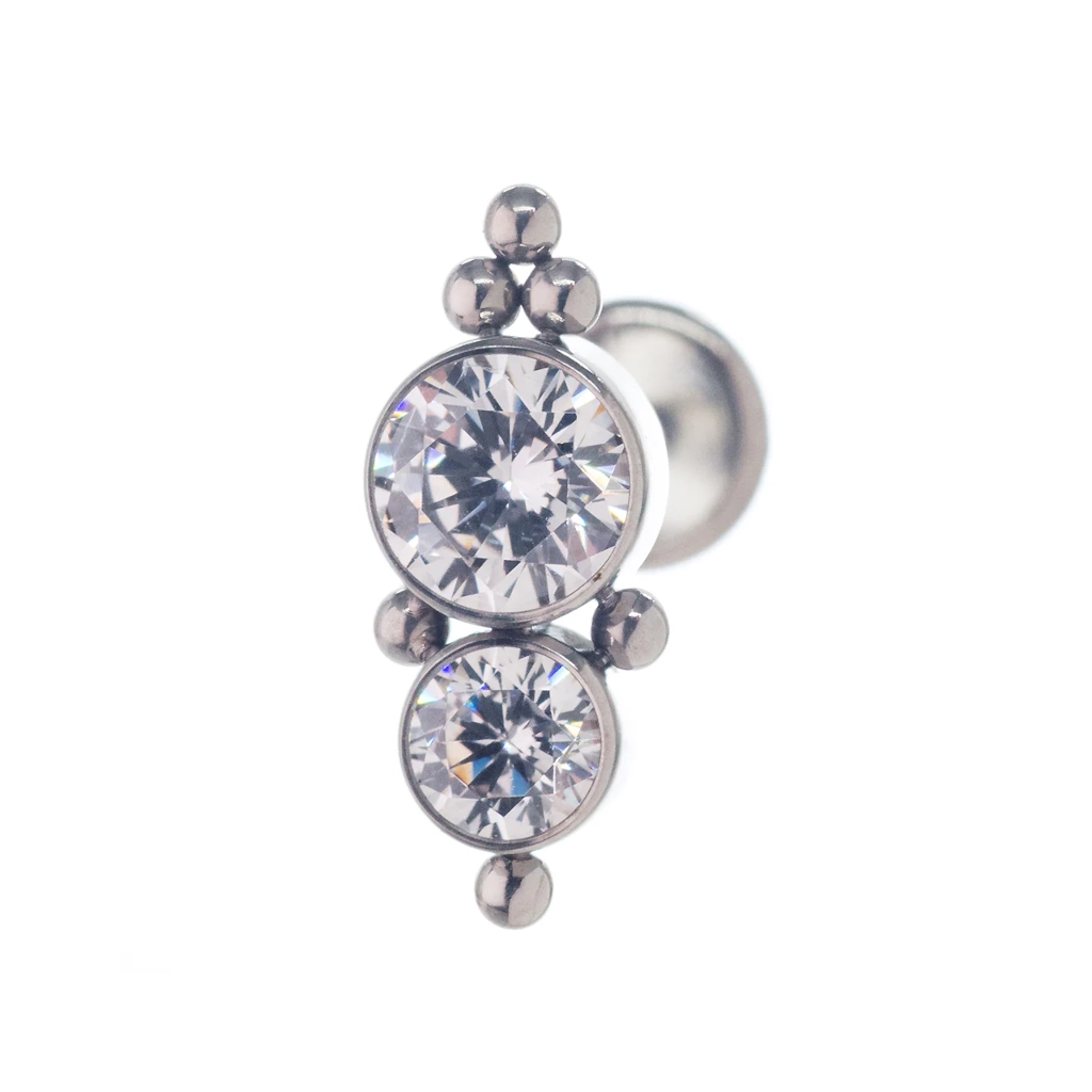 Piercing Embout - Titane Astm F136 - Embout 15 avec pas de vis interne éclair 8 mm*