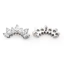 Piercing Embout - Titane Astm F136 - Embout n°147 avec pas de vis interne 0,9 mm pour piercing 1,2 mm marquise 7 strass largeur 12 mm*