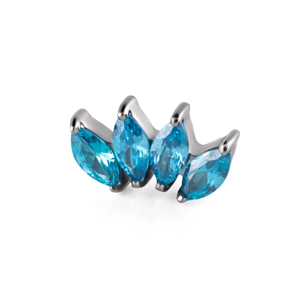 Piercing Embout - Titane Astm F136 - Embout n°165 avec pas de vis interne 0,9 mm pour piercing 1,2 mm largeur embout 10 mm*