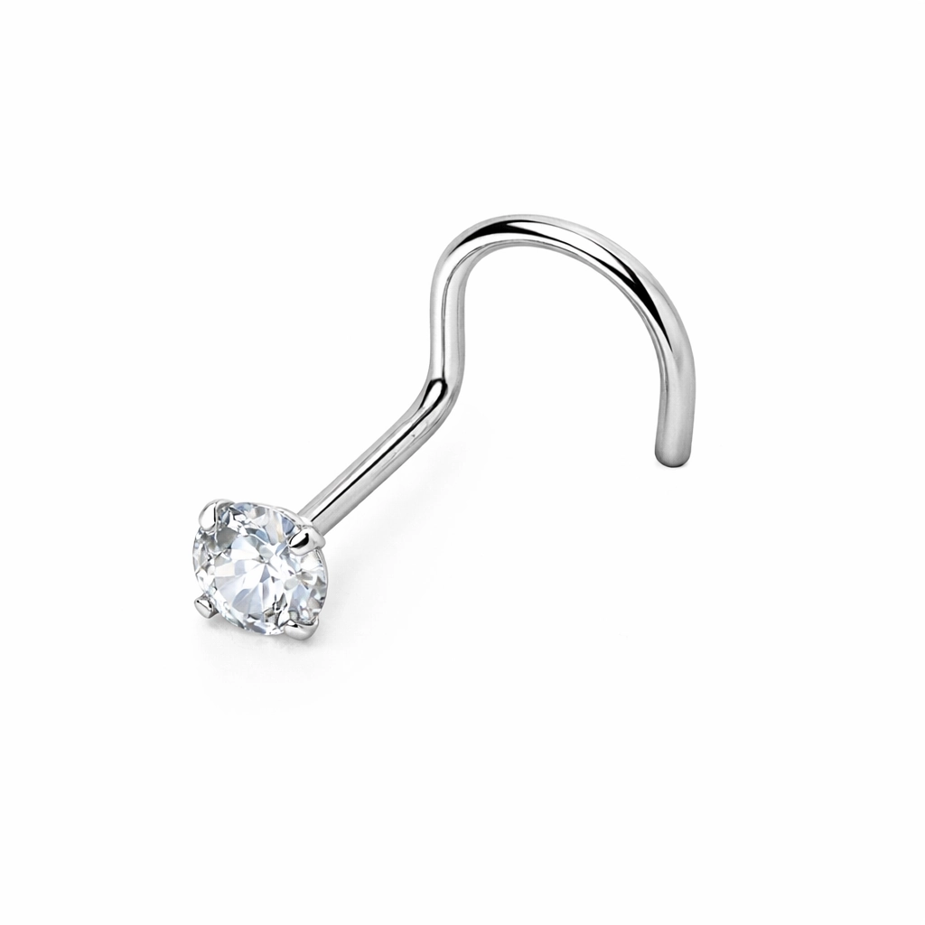 Piercing Nez en Titane ASTM F136 Premium - Stud de Nez Stérile avec Strass Griffé Brillant*
