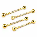 Piercing Barbell Titane ASTM F136 Premium – Filetage Interne Stérile & Billes Sertie 10 Strass*