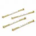 Piercing Barbell Titane ASTM F136 Premium – Filetage Interne Stérile & Billes Sertie 10 Strass*