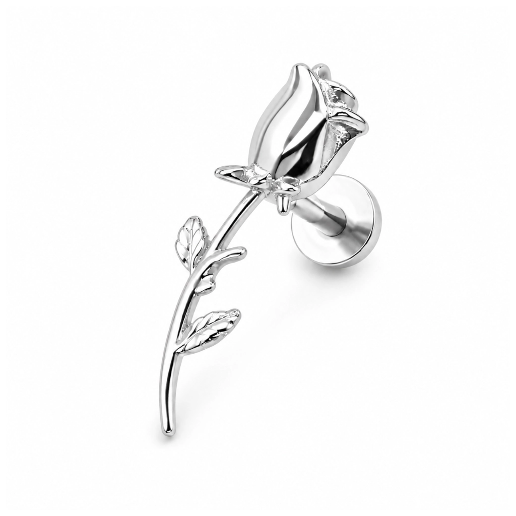 Piercing Labret Titane ASTM F136 Premium – Labret 495 Filetage Interne Stérile & Embout Rose 20 mm*