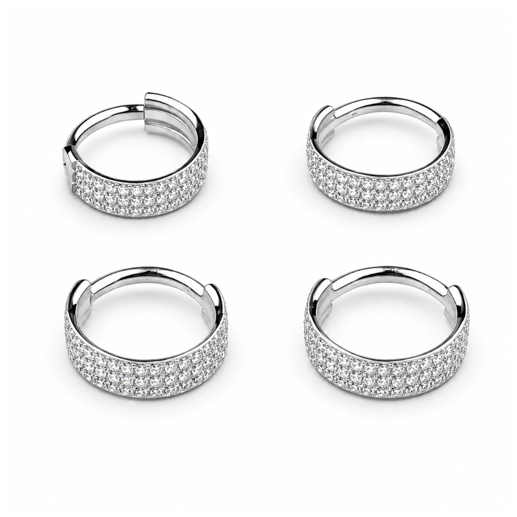 Piercing Anneau Titane ASTM F136 Premium – Clicker 42 avec Fermeture à Charnière Sertie Strass Qualité Implant*