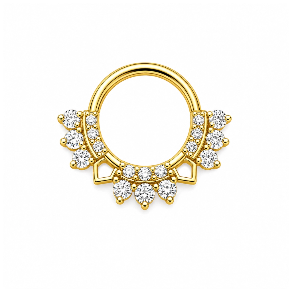 Piercing Anneau Titane ASTM F136 – Clicker 1903 Stérile avec Fermeture à Charnière 1,2 x 8 mm*