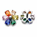 Piercing Embout Titane ASTM F136 Premium Fleur Strass 7 mm – Pas de vis interne 0,9 mm pour piercing 1,2 mm*