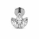 Piercing Labret Titane ASTM F136 – Labret 879 Filetage Interne Stérile & Embout Marquise 3 Strass 1,2 x 8 mm*