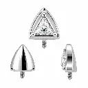 Labret Titane Grade Implant 0.9 mm Filetage Interne avec Embout Triangle Strass*