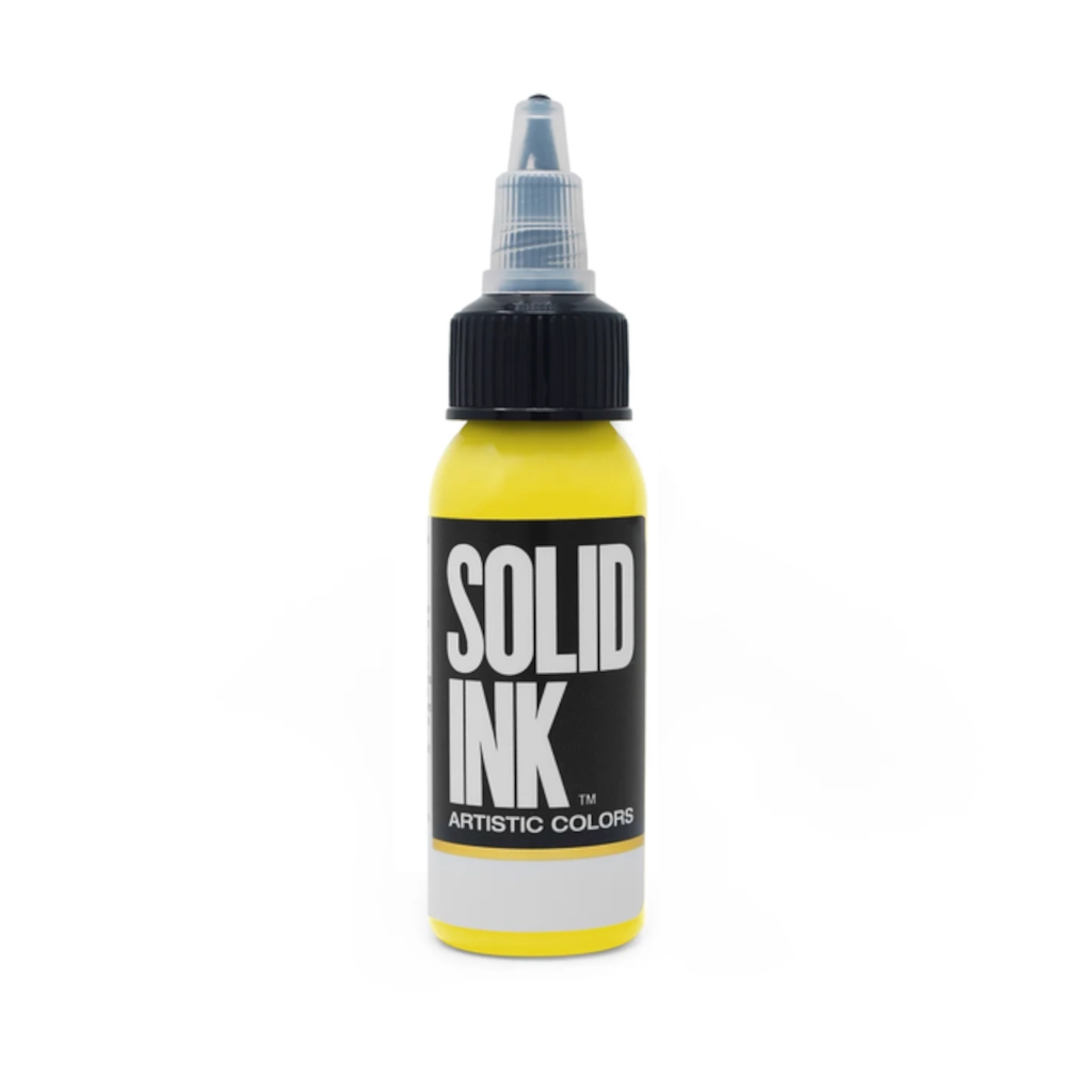 Encre Entrainement Tattoo Jaune - Solid Ink Yellow - Encre artistique pour l'entrainement au tatouage NON REACH 30 ml*