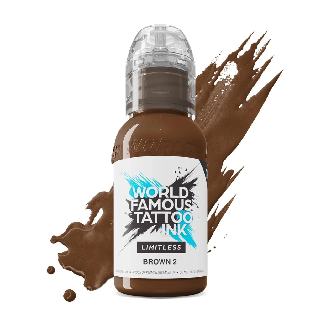Encre Tattoo Marron - World Famous Ink Limitless Brown 2 - Mélange pour le tatouage encre reach 30 ml