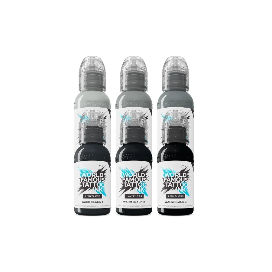 Encre Tattoo Set - World Famous Ink Limitless Set Shades of Grey - Mélange pour le tatouage reach 6 x 30 ml*