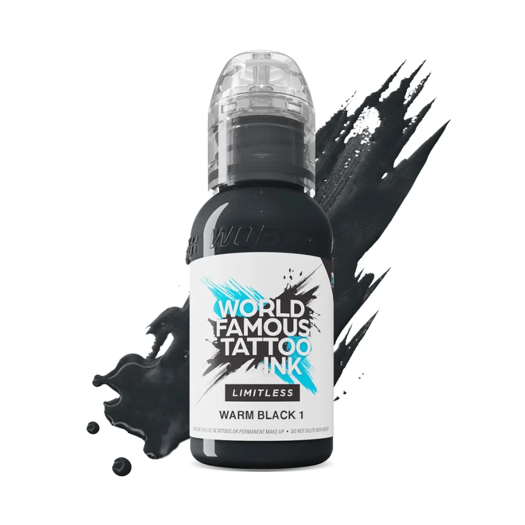 Encre Tatouage Noir- World Famous Ink Warm Black 1 - Melange pour le tatouage REACH 30ml du set shades of grey
