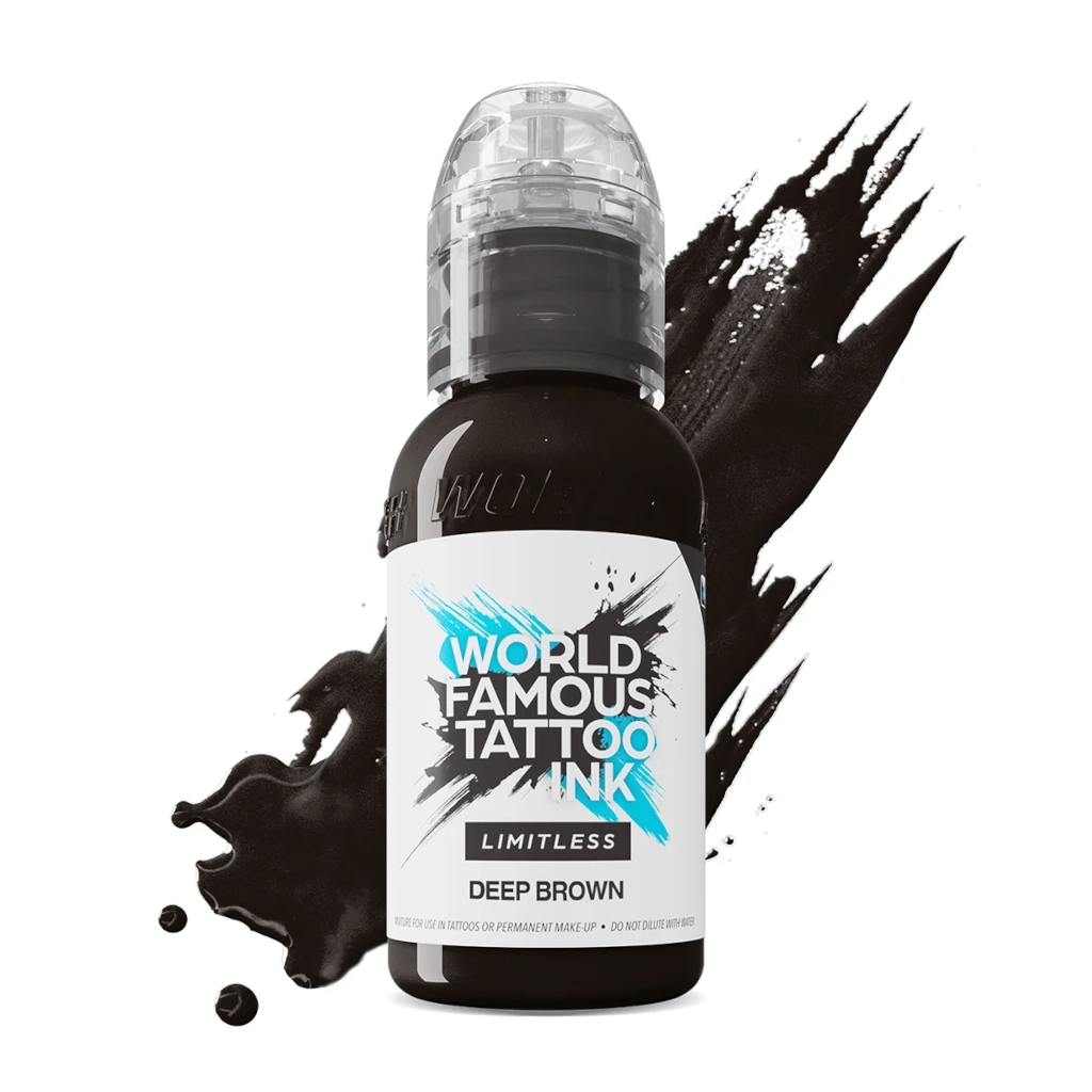Encre de Tatouage Marron World Famous Deep Brown – Conforme REACH – Pigment Professionnel Haute Intensité* 