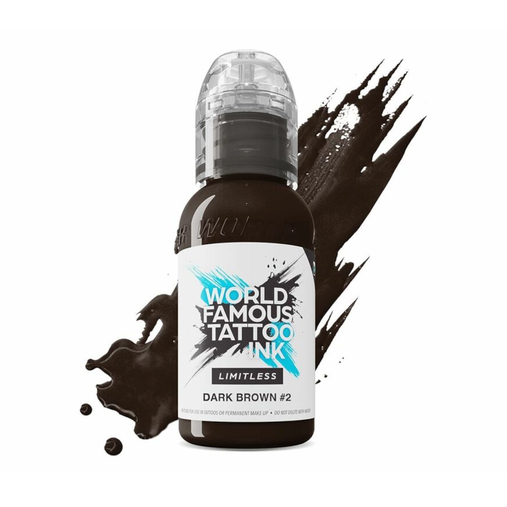 Encre Tattoo Marron - World Famous Tattoo Ink Limitless Dark Brown 2 - Mélange pour le tatouage encre reach 30 ml*