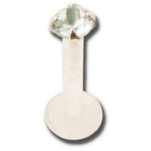 Piercing Labret - Bioflex Gamme Itc - Labret avec strass griffé