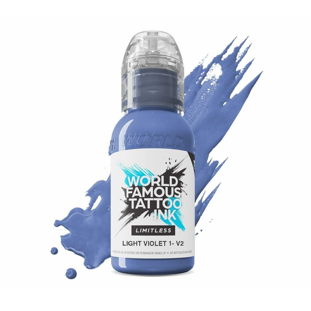 Encre de Tatouage Violette World Famous Light Violet 1 V2 – Conforme REACH – Pigment Professionnel Haute Intensité* 