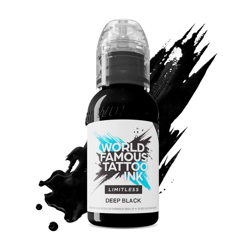 Encre de Tatouage Noire World Famous Deep Black – Conforme REACH – Pigment Professionnel Haute Intensité* 
