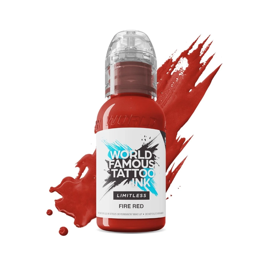 Encre de Tatouage Rouge World Famous Fire Red – Conforme REACH – Pigment Professionnel Haute Intensité* 