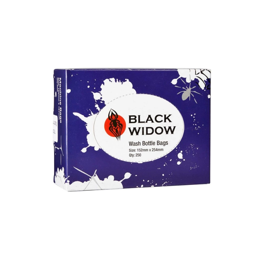 Black Widow Wash Bottle Bag - Boîte de 250 sacs de protections pour flacons et bouteilles 15 x 25 cm