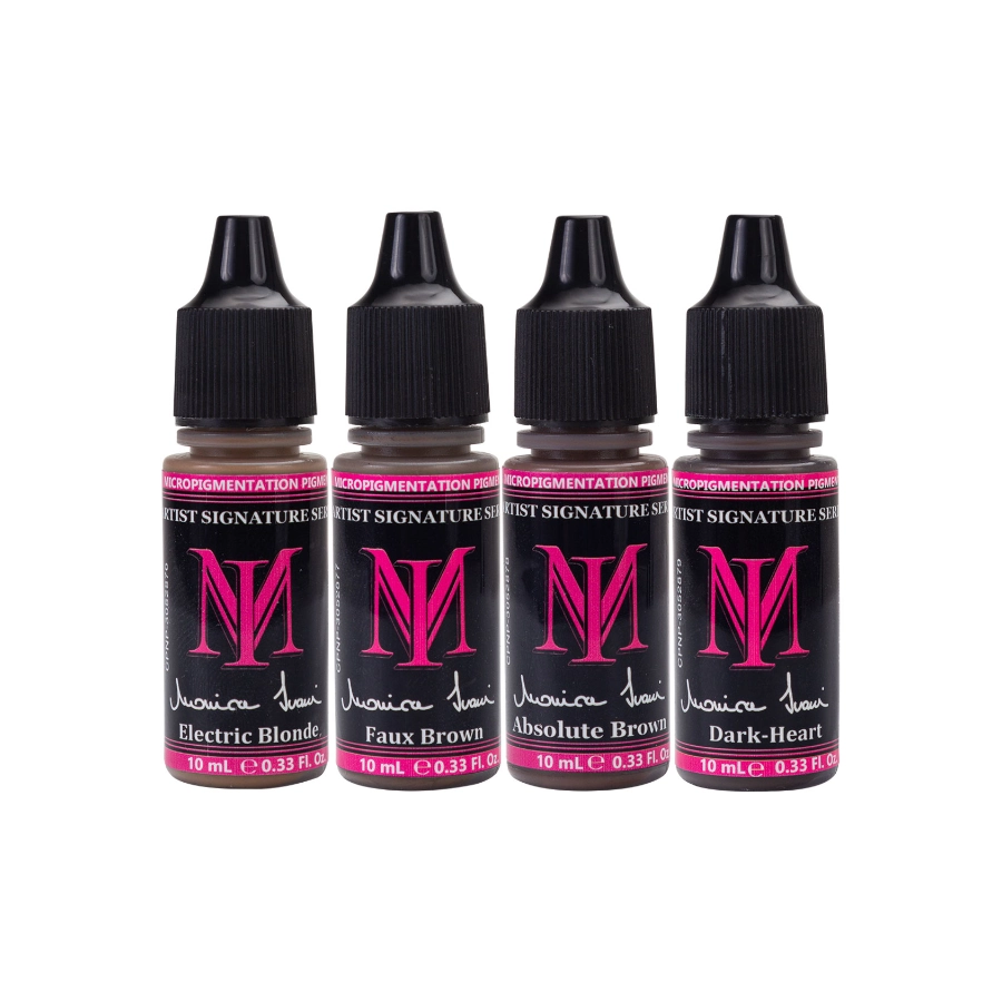Set Pigment Pmu - Li Pigments Monica Ivani Signature - Pigment pour maquillage permanent sourcil reach 4 x 10 ml*