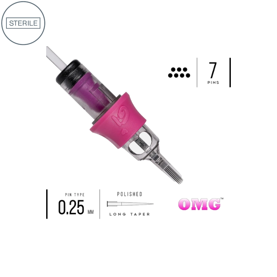 Cartouche Tatsoul Pmu Girlz Ink Omg - Magnum Arrondi Long Taper - Boite de 20 cartouches pour le maquillage permanent