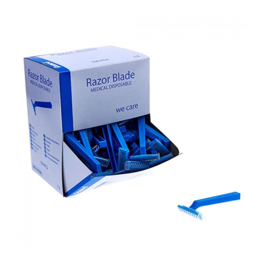 Rasoir Tattoo - Razor Balde Romed - Boîte distributrice de 100 rasoirs à usage unique 1 lame bleu*