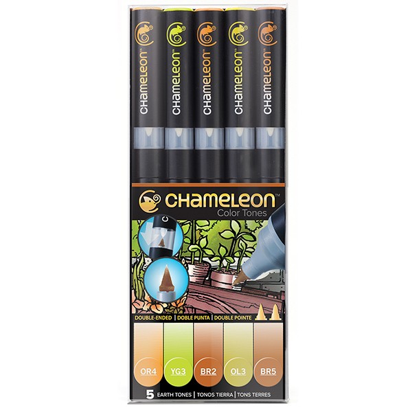 CHAMELEON PACK 5 MARQUEURS TERRE