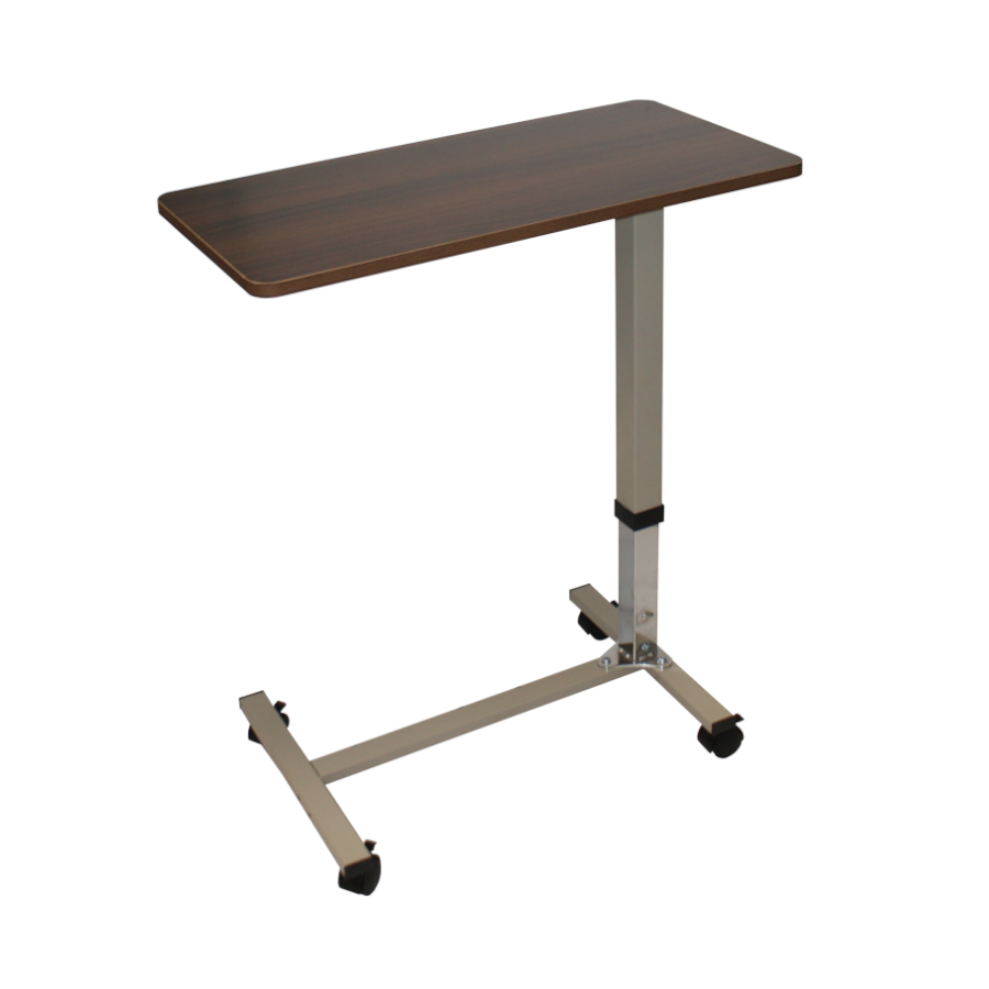 Plateau pour tatoueur et pierceur à roulettes avec réglage vérin à gaz de couleur érable