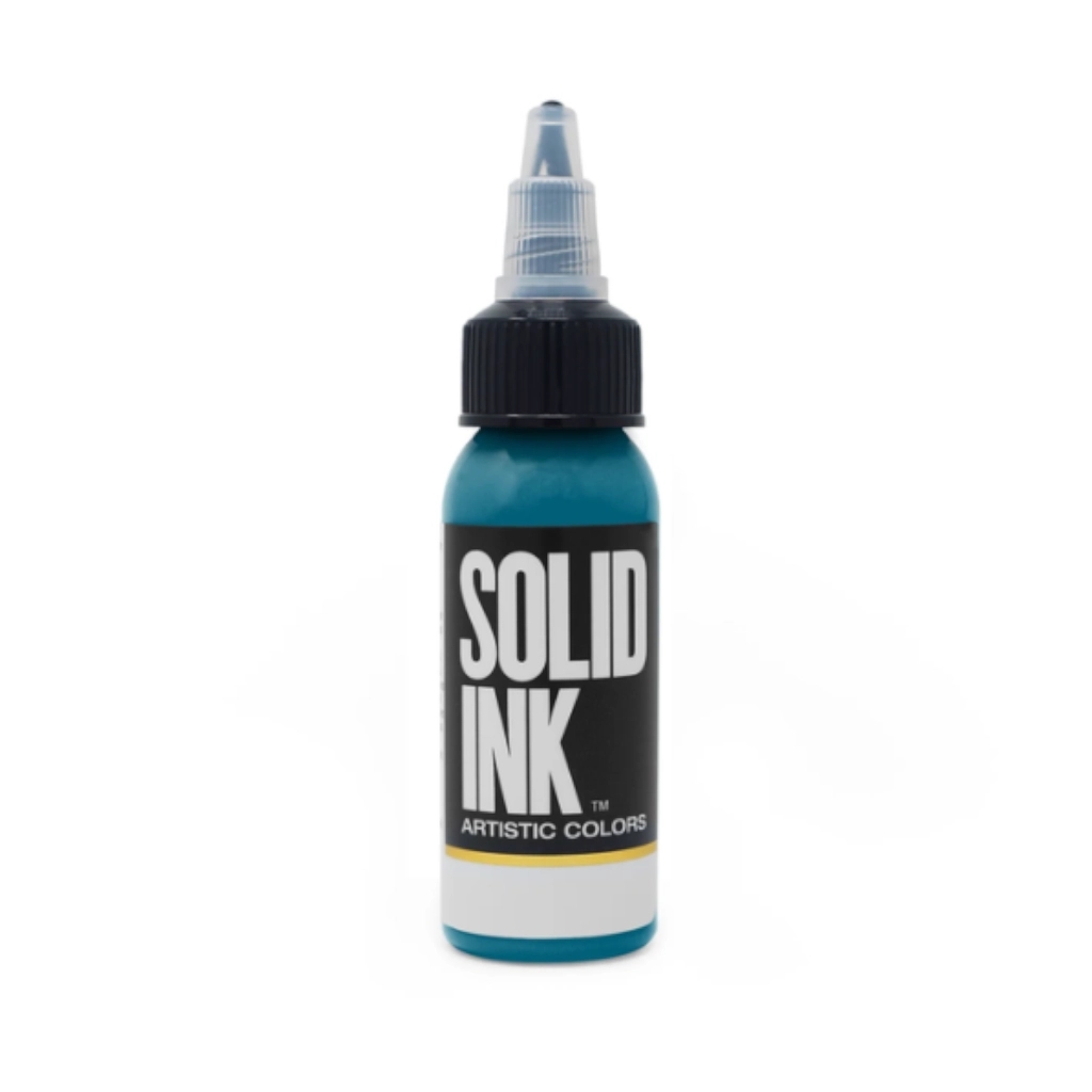 Encre Entrainement Tattoo Bleue - Solid Ink Turquoise - Encre artistique pour l'entrainement au tatouage NON REACH 30 ml