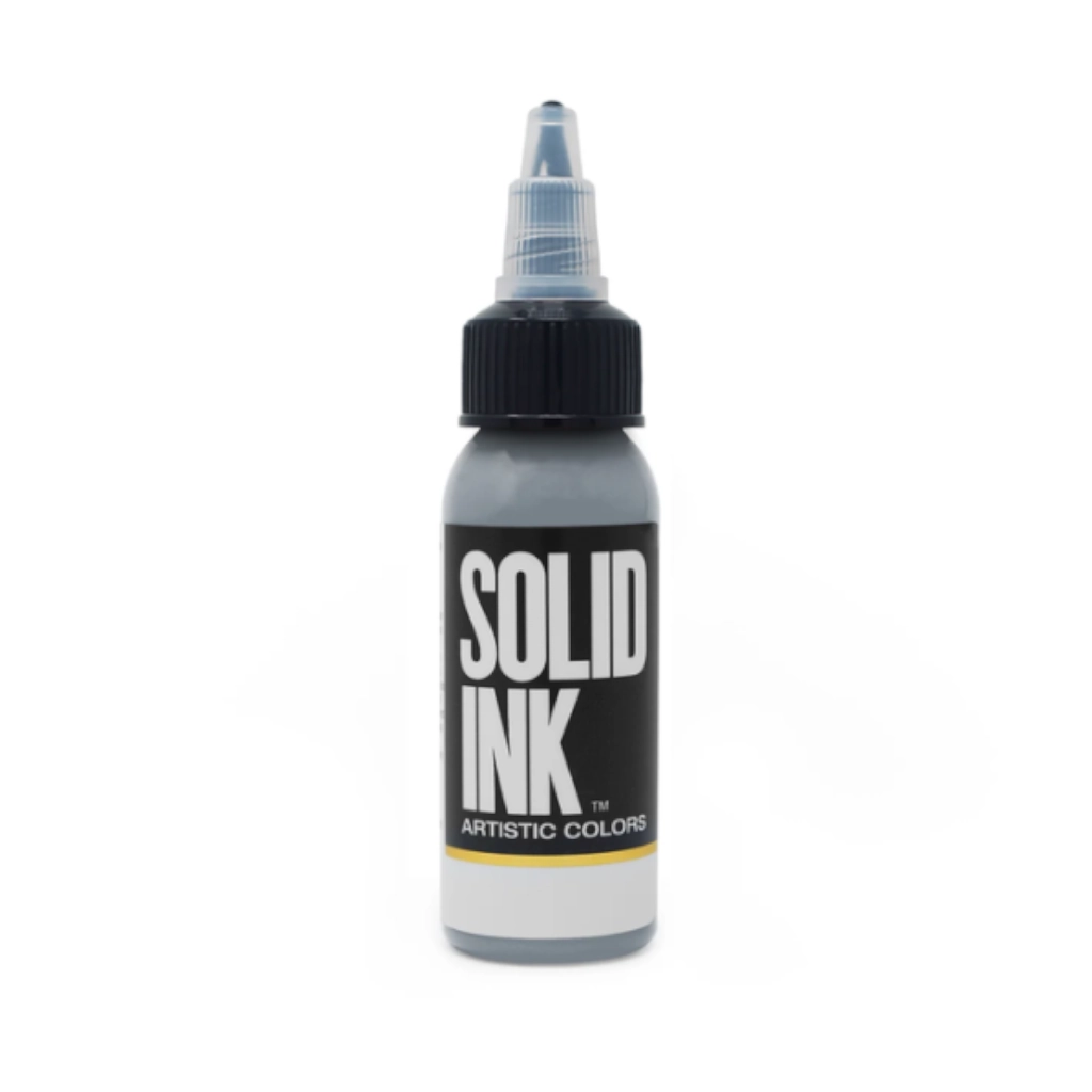Encre Entrainement Tattoo Gris - Solid Ink Silver - Encre artistique pour l'entrainement au tatouage NON REACH 30 ml