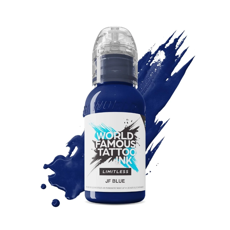 Encre de Tatouage Bleue World Famous JF Blue – Conforme REACH – Pigment Professionnel Haute Intensité* 