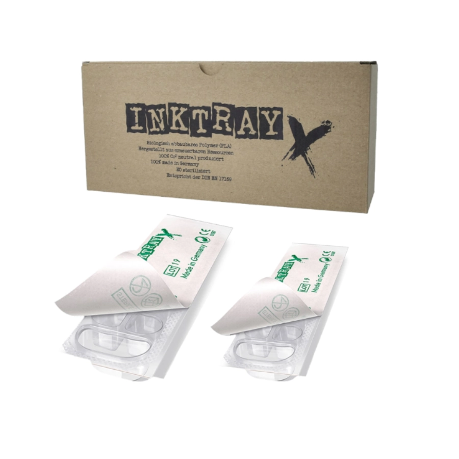 Caps Tattoo - Inktray X Cups Stérile - Boite de 35 plateau de 12 godets pour encre stérile et biodégradable*