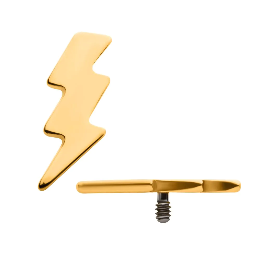 Piercing Embout - Titane F136 24KT Gamme Invictus - Embout 37 avec pas de vis interne 0,9 mm pour piercing 1,2 mm éclair*