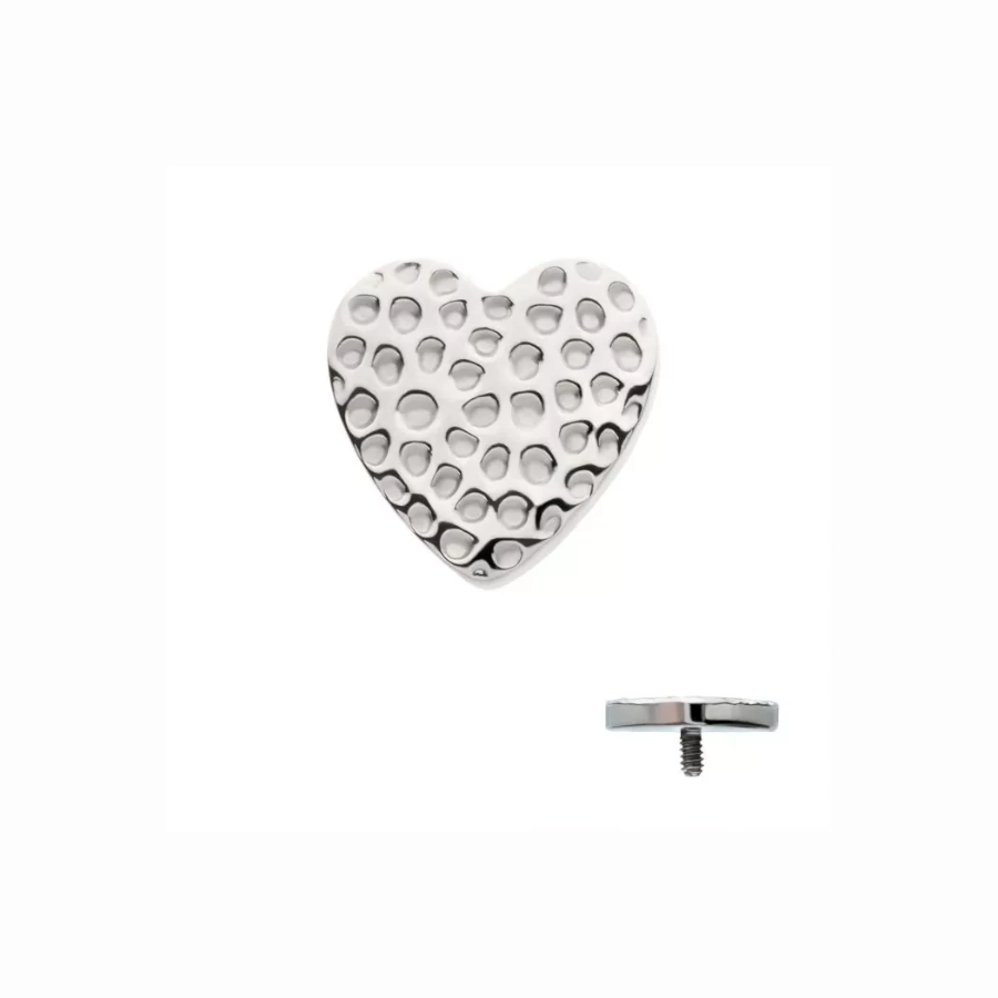 Piercing Embout - Titane F136 Gamme Invictus - Embout 31 avec pas de vis interne 0,9 mm pour piercing 1,2 mm cœur martelé