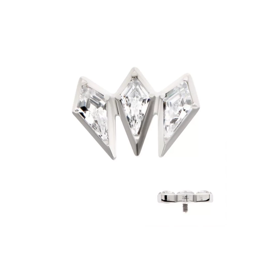  Piercing Embout - Titane F136 Gamme Invictus - Embout 19 avec pas de vis interne 0,9 mm pour piercing 1,2 mm cluster 3 cerfs-volants*