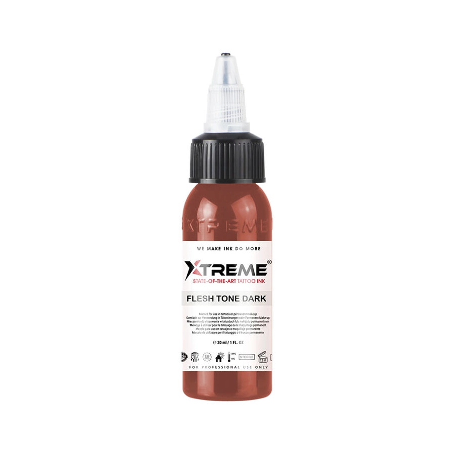 Encre Tattoo Marron - Xtreme Ink Flesh Tone Dark - Mélange pour le tatouage encre REACH 30 ml*
