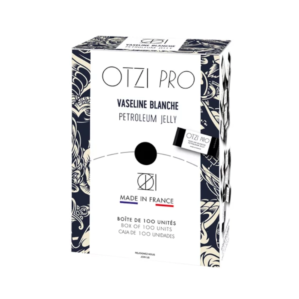 Vaseline Tattoo - Otzi Pro Vaseline Blanche - Boîte de 100 sachets de vaseline unidose tatouage