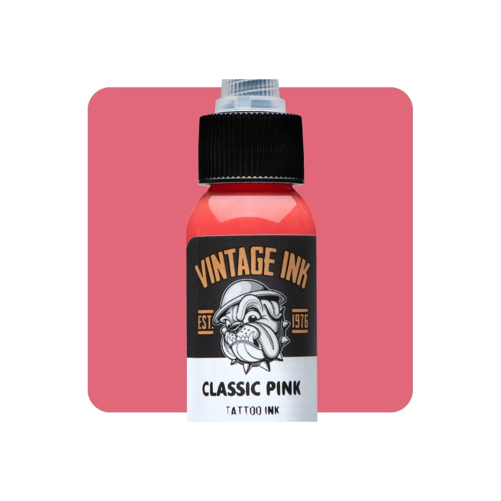 Encre Entrainement Tattoo Rose - Eternal Ink Vintage Ink Classic Pink - Encre artistique pour l'entrainement au tatouage NON REACH 30 ml*