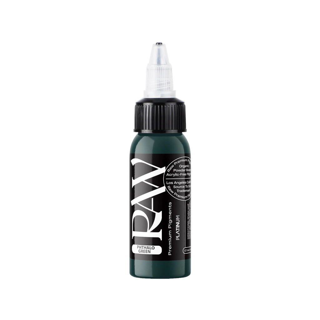 Encre Tattoo Verte - Raw Pigments Phthalo Green - Mélange pour le tatouage encre reach 30 ml*