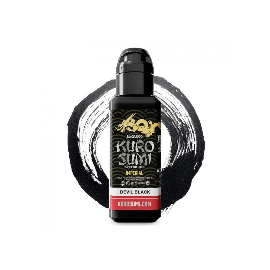 Encre de Tatouage Noire Kuro Sumi Imperial Devil Black – Conforme REACH – Pigment Professionnel Haute Intensité*