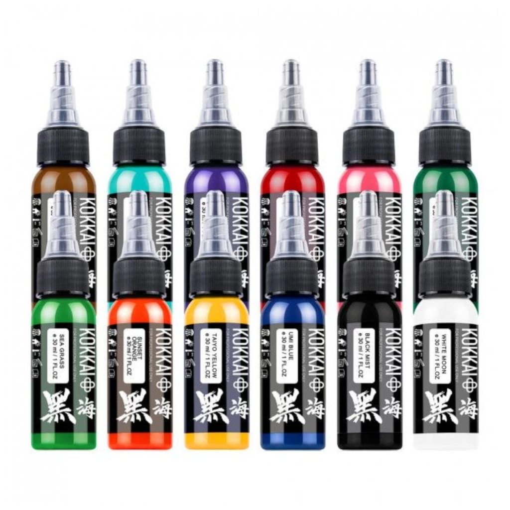 Set Encre Tattoo - Kokkai Sumi 12 Colour Set - Mélange pour le tatouage reach 12 x 30 ml*