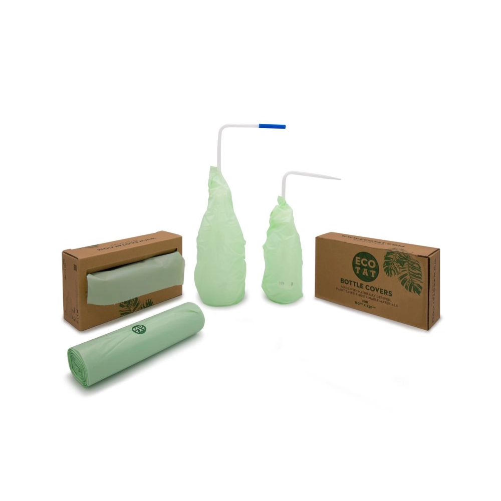 Protection Tattoo - Ecotat Bottle Covers - Boîte de 200 sacs de protection pour les bouteilles et pissettes de tatouage eco friendly*