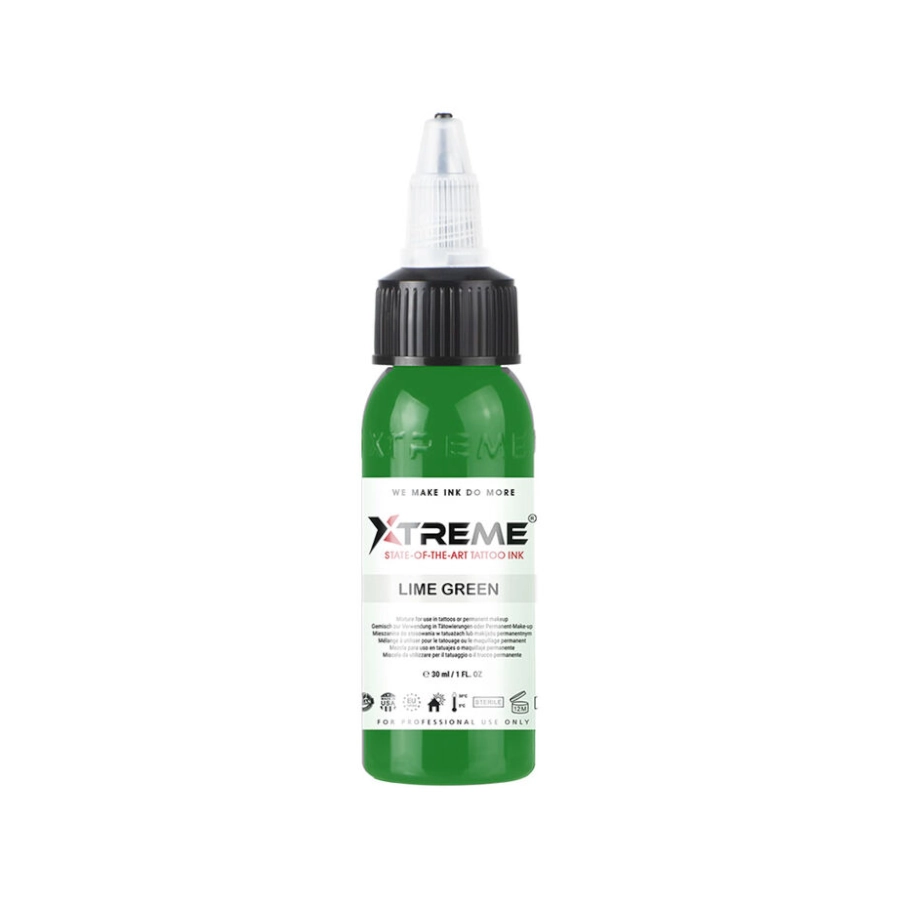 Encre Tattoo Verte - Xtreme Ink Lime Green - Mélange pour le tatouage encre reach 30 ml*