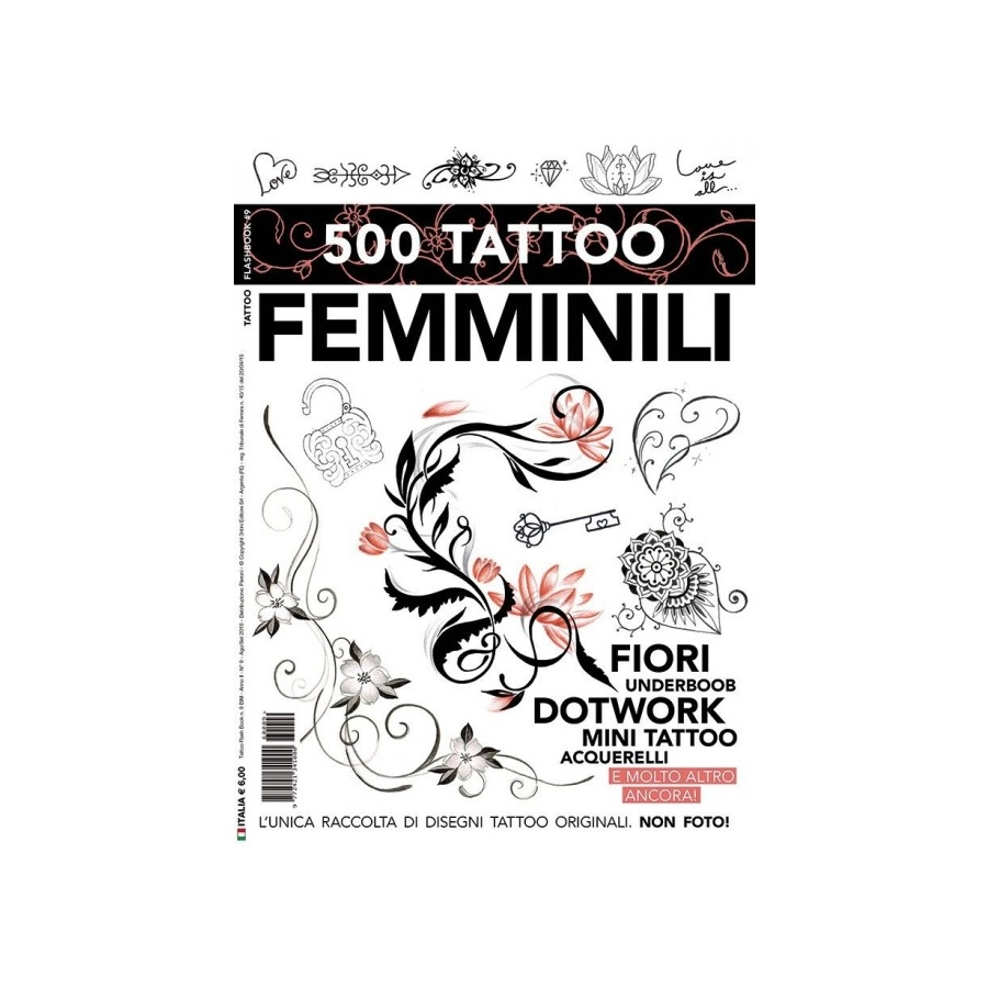 Livre Tattoo - 3ntini - Tattoo Flash Dessin - 500 Tattoo - Femminili 