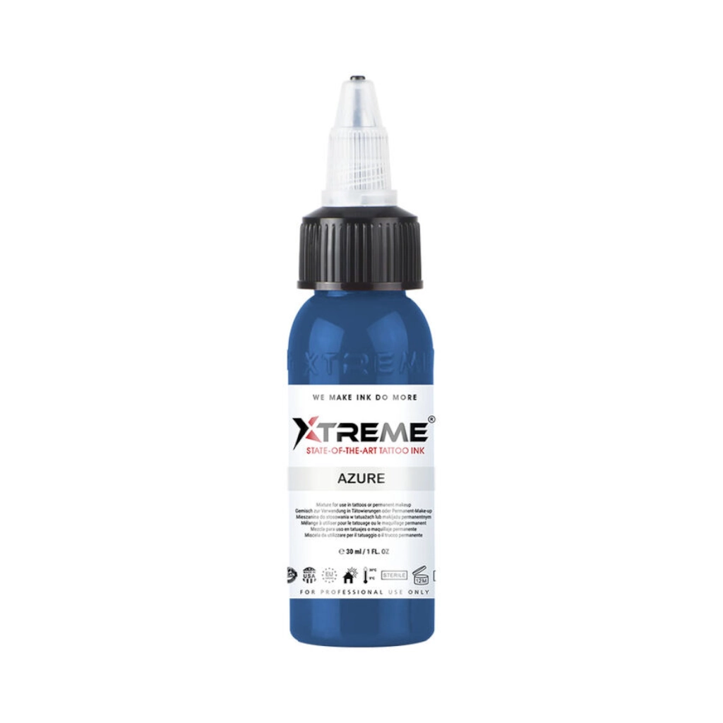 Xtreme Ink Azure Tattoo Ink REACH – Pigment Bleu Professionnel pour Tatouage