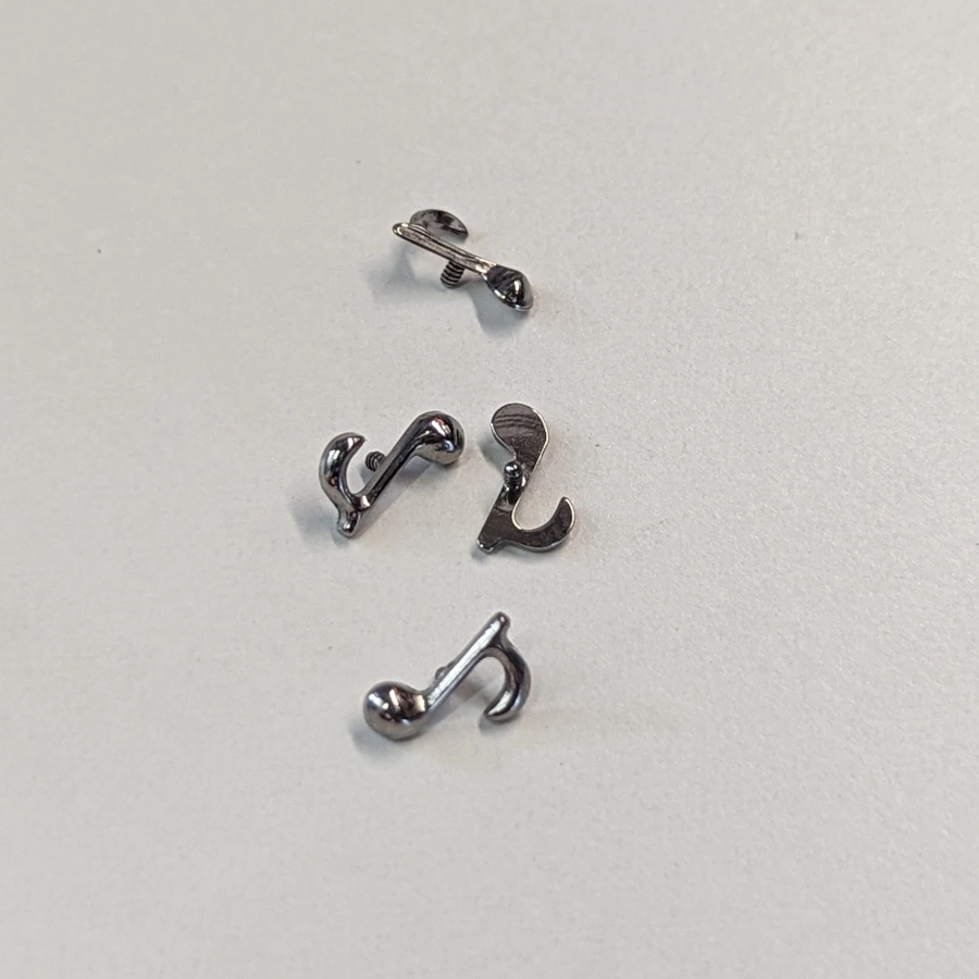 Embout Piercing - Gamme Hand Ink - Embout 269 en titane f136 pour pas de vis interne note musique*